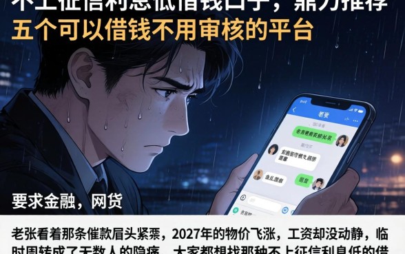 不上征信利息低的借钱口子，鼎力推荐五个可以借钱不用审核的平台