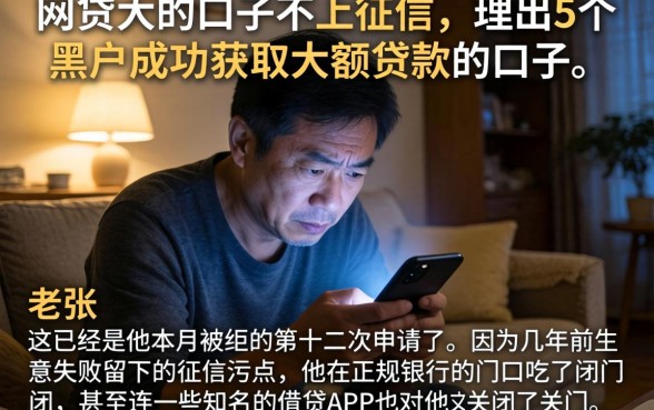 网贷大的口子不上征信，理出5个黑户成功获取大额贷款的口子