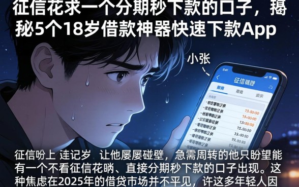 征信花求一个分期秒下款的口子，揭秘5个18岁借款神器快速下款app