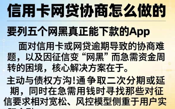 信用卡网贷协商怎么做的,罗列五个网黑真正能下款的app