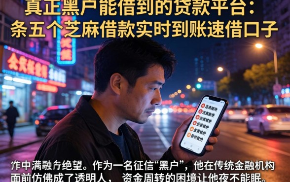 真正黑户能借到的贷款平台，条列五个芝麻借款实时到账速借口子