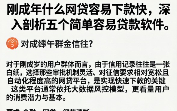 刚成年什么网贷容易下款快，深入剖析五个简单容易贷款软件