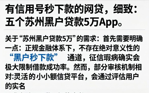 有信用号秒下款的网贷,细致阐述五个苏州黑户贷款5万的app