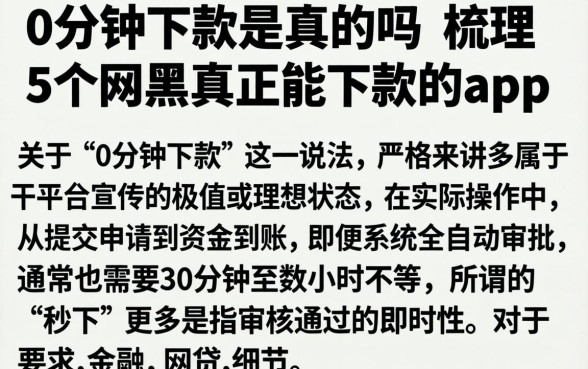 0分钟下款是真的吗，梳理5个网黑真正能下款的app