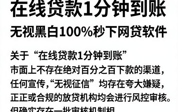 在线贷款1分钟到账,深入剖析五个无视黑白100%秒下网贷软件