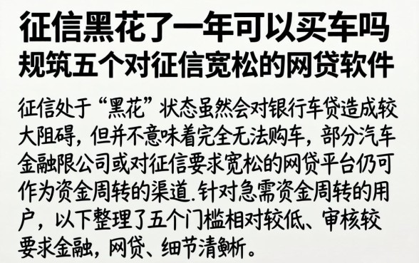 征信黑花了一年可以买车吗，规整五个对征信宽松的网贷软件