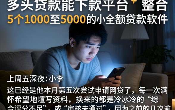 多头贷款能下款的平台,整合5个1000至5000的小额贷款软件
