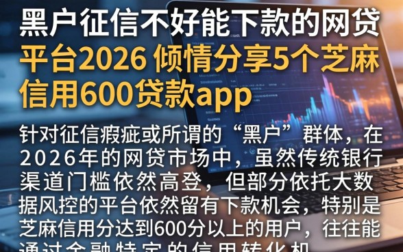 黑户征信不好能下款的网贷平台2026，倾情分享5个芝麻信用600贷款app