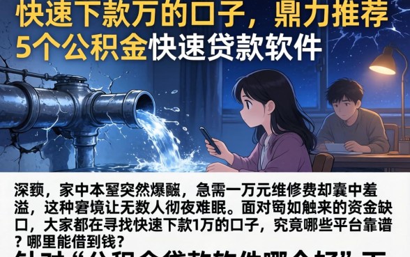快速下款1万的口子，鼎力推荐5个公积金快速贷款软件