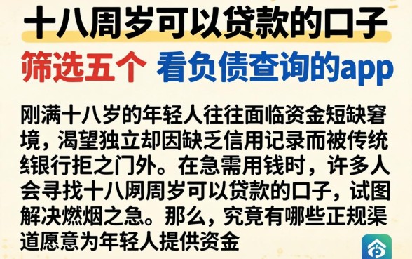 十八周岁可以贷款的口子,筛选五个不看负债查询的app