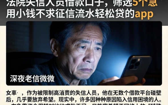 法院失信人员借款口子,筛选5个急用小钱不求征信流水轻松贷的app
