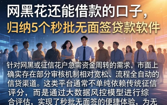 网黑花还能借款的口子,归纳5个秒批无面签贷款软件