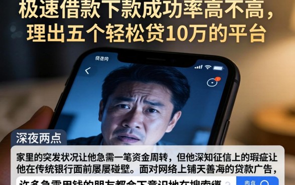 极速借款下款成功率高不高，理出五个轻松贷10万的平台