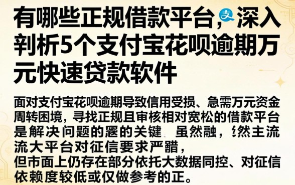 有哪些正规的借款平台,深入剖析5个支付宝花呗逾期万元快速贷款软件