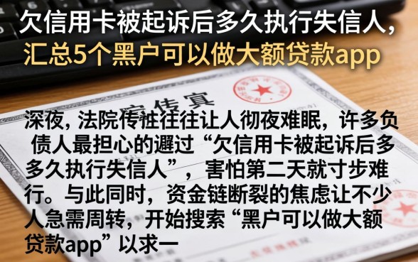 欠信用卡被起诉后多久执行失信人,汇总5个黑户可以做大额贷款app