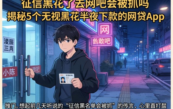征信黑花了去网吧会被抓吗，揭秘5个无视黑花半夜下款的网贷app
