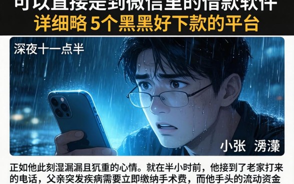 可以直接提到微信里的借款软件，详尽说明5个黑户好下款的平台
