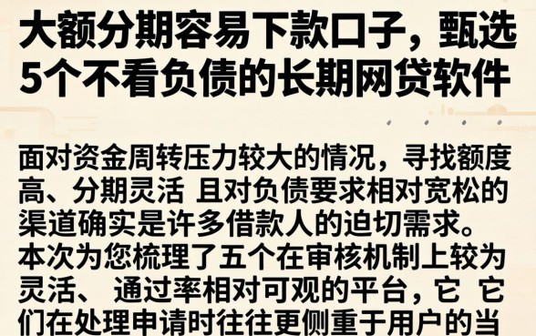 大额分期容易下款的口子，甄选5个不看负债的长期网贷软件