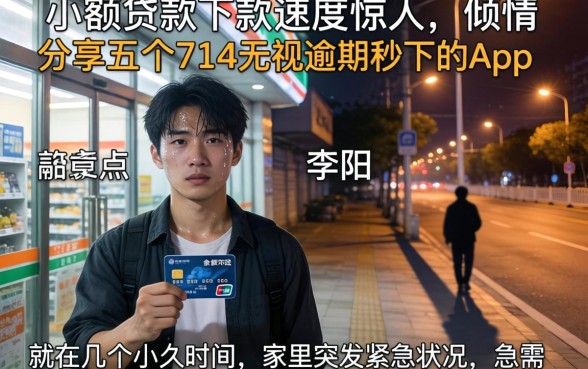 小额贷款下款速度惊人，倾情分享五个714无视逾期秒下的app