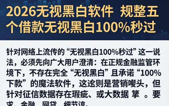 2026无视黑白软件，规整五个借款无视黑白100%秒过