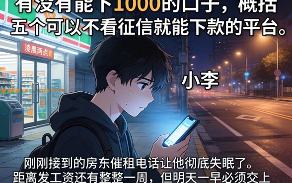 有没有能下1000的口子，概括五个可以不看征信就能下款的平台