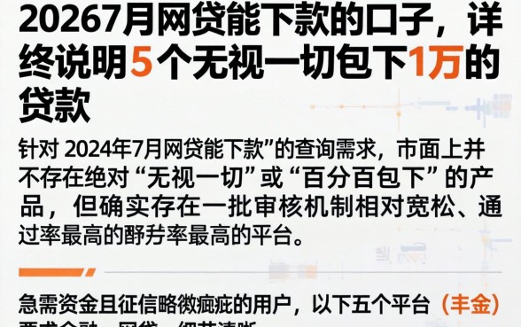 20267月网贷能下款的口子,详尽说明5个无视一切包下1万的贷款