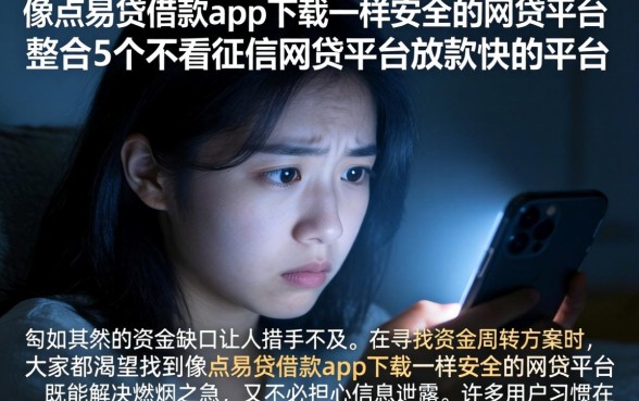 像点易贷借款app下载一样安全的网贷平台,整合5个不看征信网贷平台放款快的平台