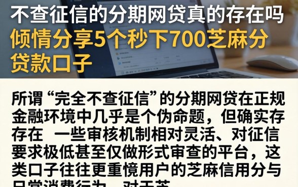 不查征信的分期网贷真的存在吗，倾情分享5个秒下700芝麻分贷款口子