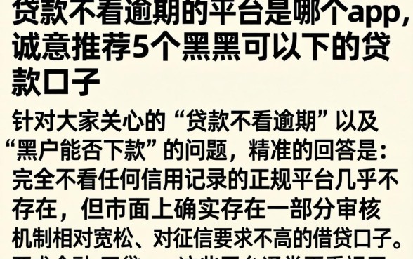 贷款不看逾期的平台是哪个app,诚意推荐5个黑户可以下的贷款口子