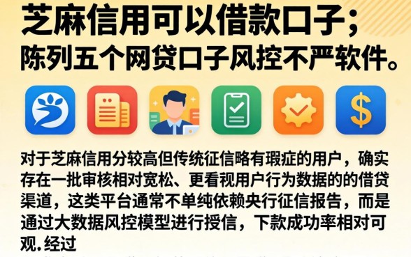 芝麻信用可以借款口子，陈列五个网贷口子风控不严的软件