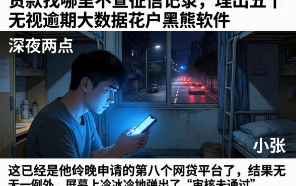 贷款找哪里不查征信记录，理出五个无视逾期大数据花户黑户软件