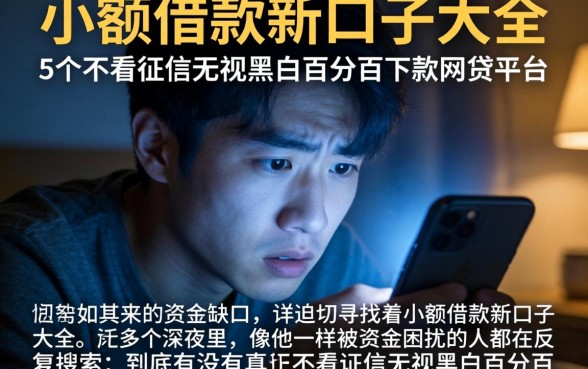 小额借款新口子大全，详尽说明5个不看征信无视黑白百分百下款网贷平台