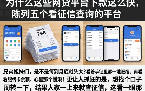 为什么这些网贷平台下款这么快，陈列五个不看征信查询的平台