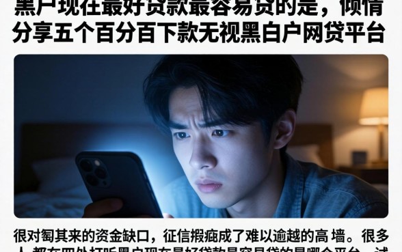 黑户现在最好贷款最容易贷的是，倾情分享五个百分百下款无视黑白户网贷平台