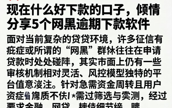 现在什么好下款的口子，倾情分享5个网黑逾期下款软件