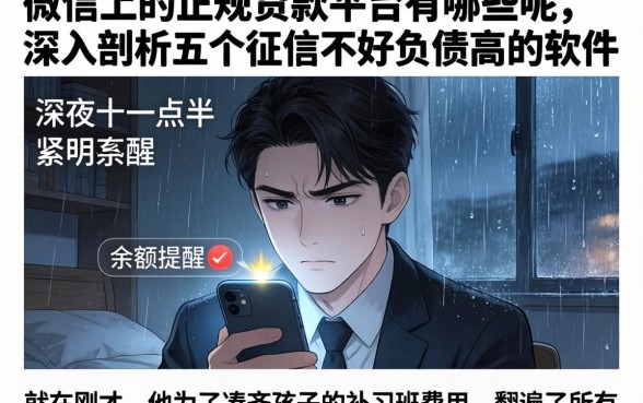 微信上的正规贷款平台有哪些呢，深入剖析五个征信不好负债高的软件