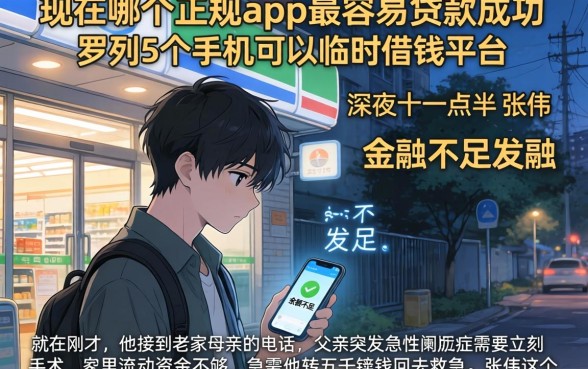 现在哪个正规app最容易贷款成功，罗列5个手机可以临时借钱的平台