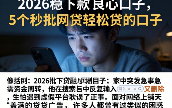 2026稳下款的良心口子,概括5个秒批网贷轻松贷的口子