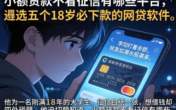 小额贷款不看征信有哪些平台，遴选五个18岁必下款的网贷软件