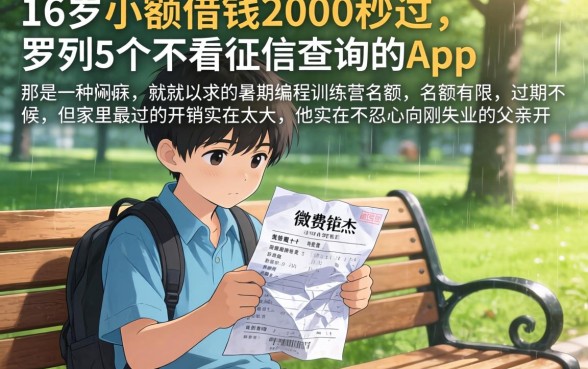 16岁小额借钱2000秒过，罗列5个不看征信查询的app