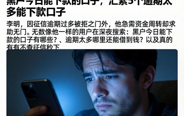 黑户今日能下款的口子,汇整5个逾期太多能下款口子