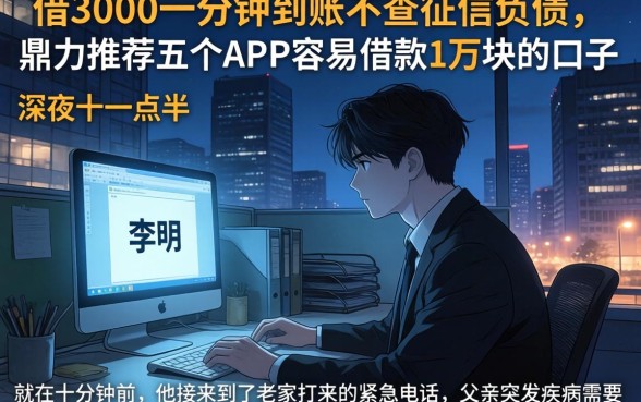借3000一分钟到账不查征信负债,鼎力推荐五个APP容易借款1万块的口子