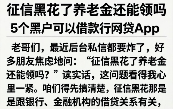 征信黑花了养老金还能领吗，详细阐述5个黑户可以借款的网贷app