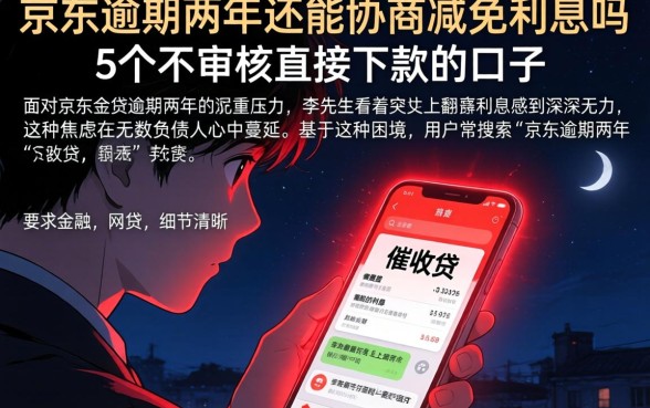 京东逾期两年还能协商减免利息吗,细致阐述5个不审核直接下款的口子
