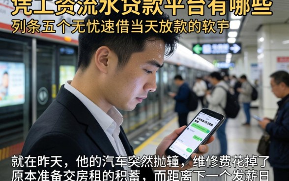 凭工资流水贷款平台有哪些，条列五个无忧速借当天放款的软件