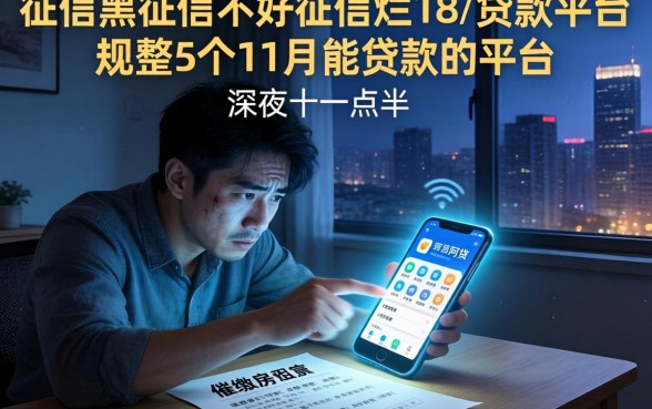 征信黑征信不好征信烂18的贷款平台，规整5个11月能贷款的平台