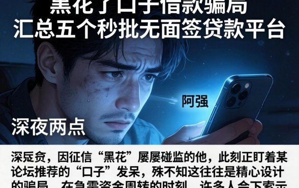 黑花了口子借款骗局，汇总五个秒批无面签贷款平台
