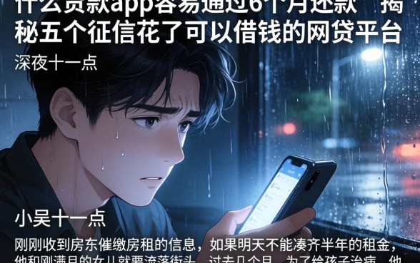 什么贷款app容易通过6个月还款，揭秘五个征信花了可以借钱的网贷平台