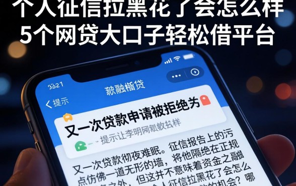 个人征信拉黑花了会怎么样，细致阐述5个网贷大口子轻松借平台