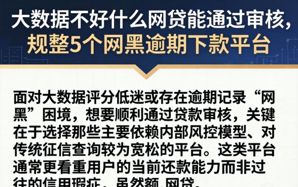 大数据不好什么网贷能通过审核，规整5个网黑逾期下款平台